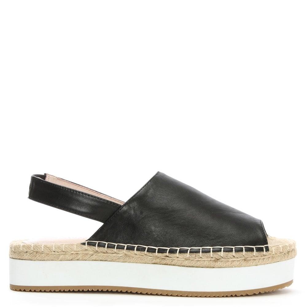 leather flatform espadrilles